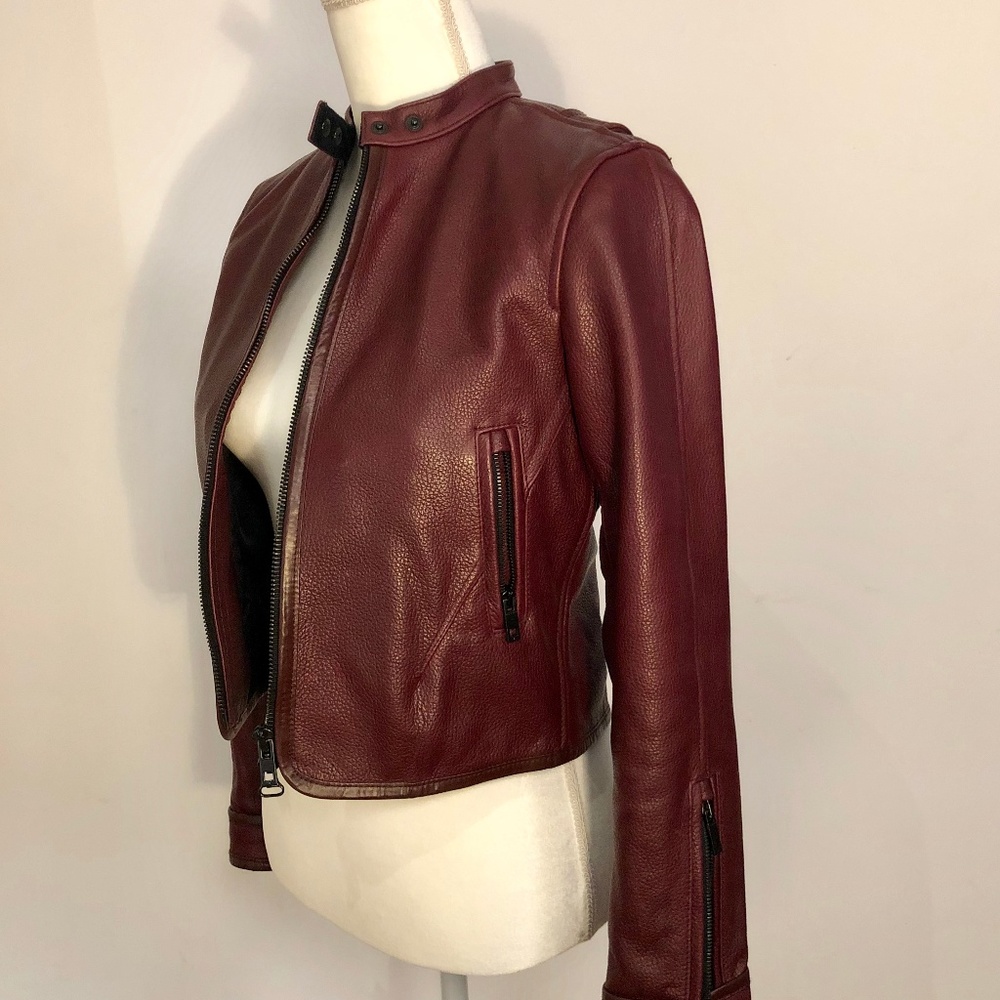 Rag and Bone Leather Biker Jacket size 2 Carriage